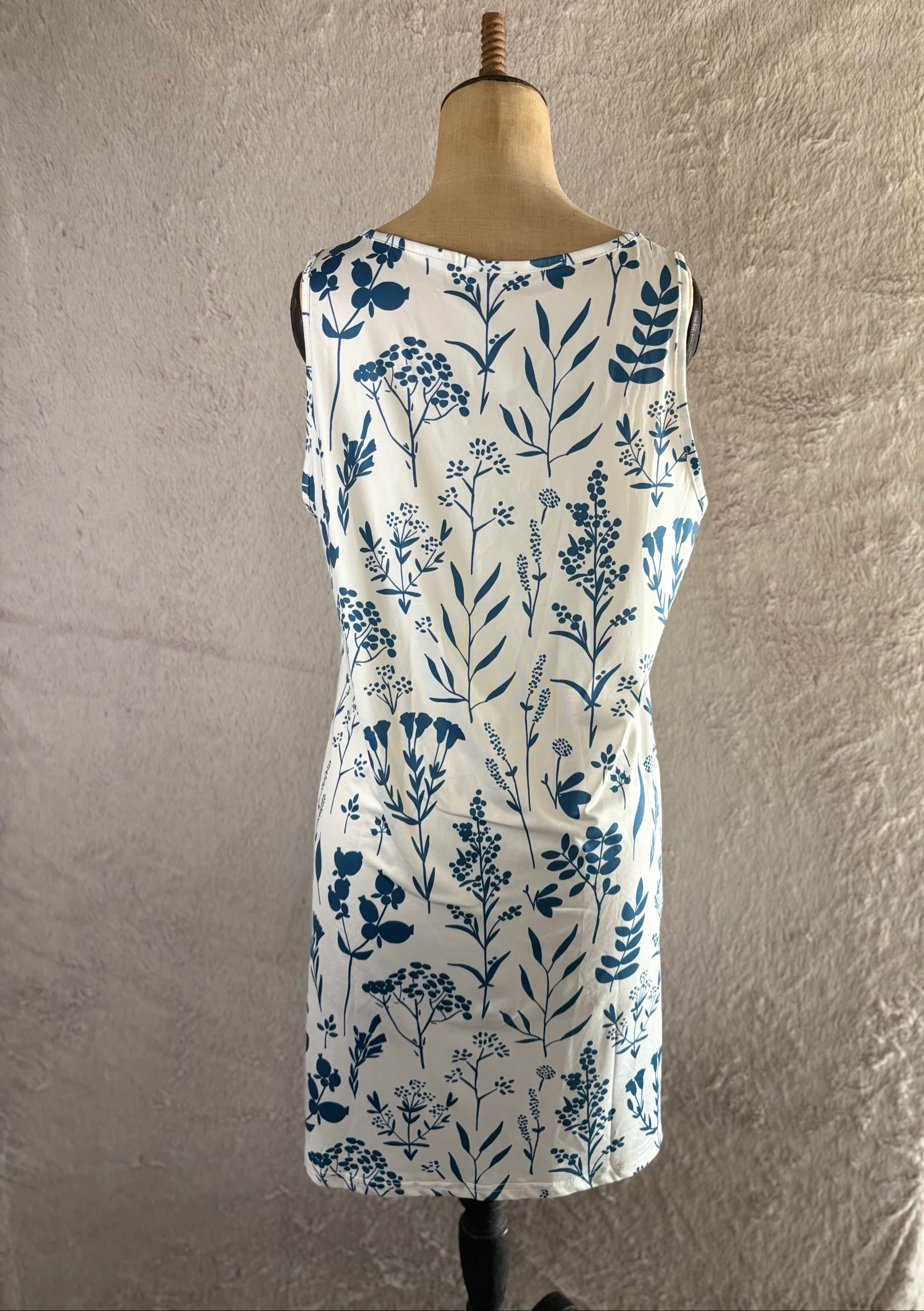 Flowy blue and white floral dress Size L – Bohemian style – photo 5